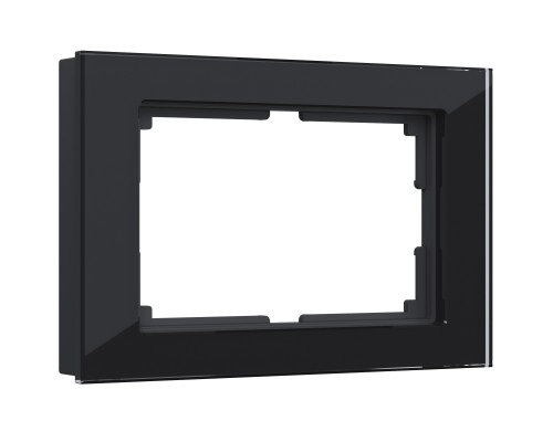 W0081108 Рамка для двойной розетки Favorit (черный,стекло)