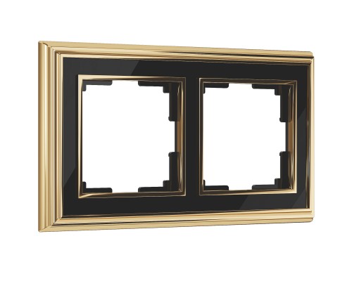 WL17-Frame-02 Рамка на 2 поста (золото черный)