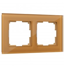 WL01-Frame-02 Рамка на 2 поста (бронзовый,стекло)