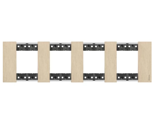 KA4802M4ZW Рамка на 4 поста, 8 модулей - Немецкий стандарт. Цвет Золото. Bticino серия Living Now