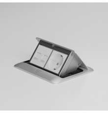 W8074065 Выдвижной блок (Лючок) на 4 модуля (серебряный) - a069366 - 4690389211720