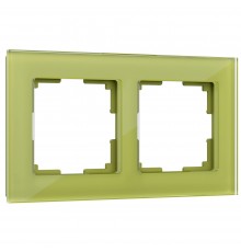 WL01-Frame-02 Рамка на 2 поста (фисташковый,стекло)