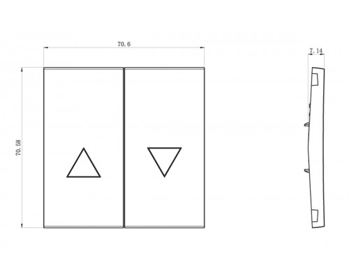 Клавиша 2-я со стрелками для жалюзи, черный, серия DA
