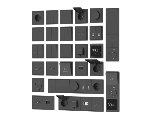 Накладка стандарта TAE для розеток USB, HDMI, аудио, черный, серия DA