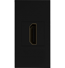 Розетка HDMI, 1мод., черн. (22.5х45мм)