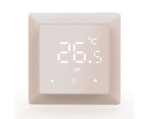 Термостат электронный с датчиком пола, 16 A, 55*55 мм, дымчатое стекло