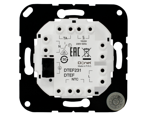 Механизм терморегулятора с внешним датчиком пола, AC230V, 16A, серия DTEF