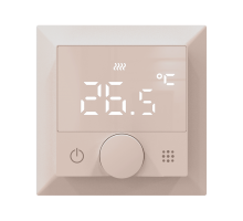 Термостат с датчиком пола, 16 A, 55*55 мм, шампань, ручка настройки