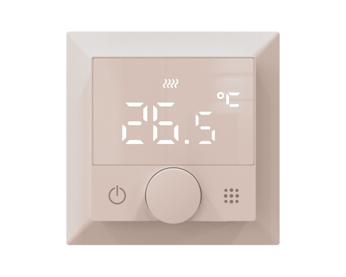 Термостат с датчиком пола, программируемый с Wi-Fi , 16 A, 55*55 мм, шампань, ручка настройки