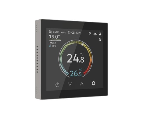 W1851104 Умный сенсорный терморегулятор с LCD дисплеем (дымчатый)